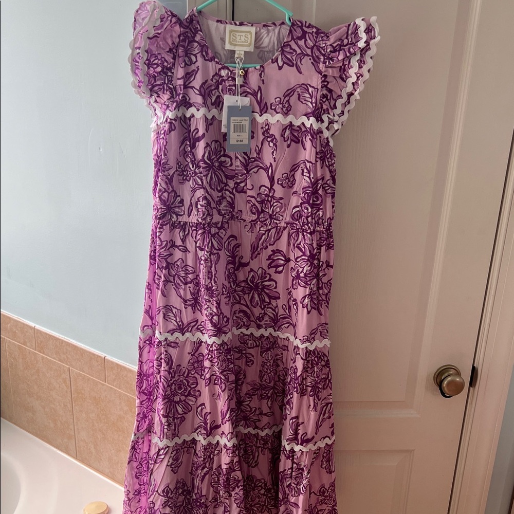 Sail to Sable Purple Ric Rac Midi Dress